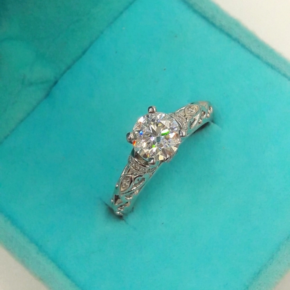 Jewelry - Certified 1.17ct VVS1 Moissanite Luxury Engagement Wedding Ring Size 7